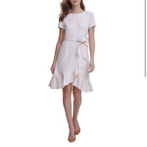 Calvin Klein Women's Ruffled Tulip Hem Dress Pink Size 6